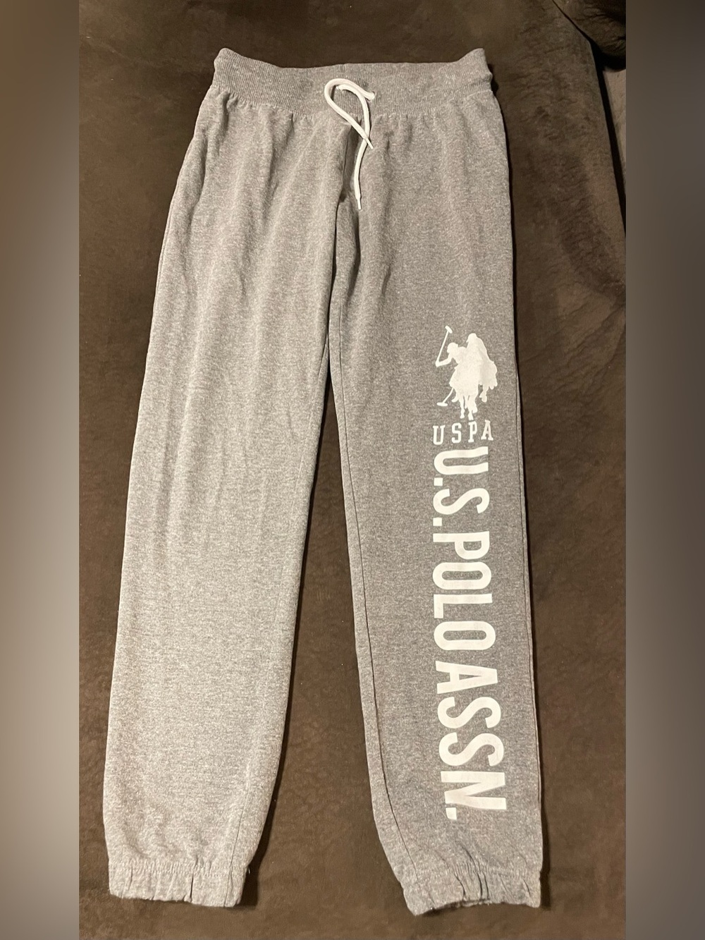 U.S. Polo Assn. Heather Gray Logo Joggers with White Script